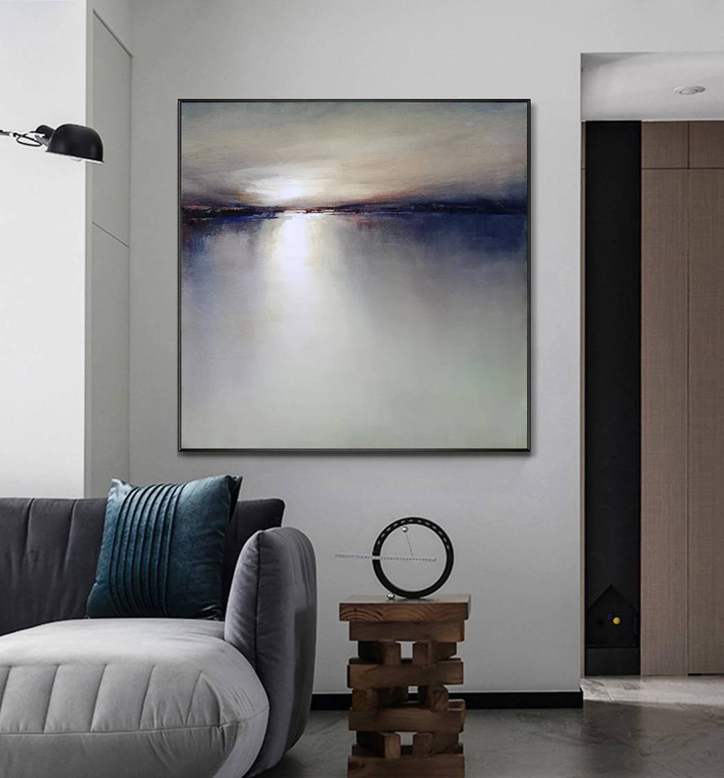 Gray Sky Contemporary Abstract Canvas Wall Art 90RAE wall art